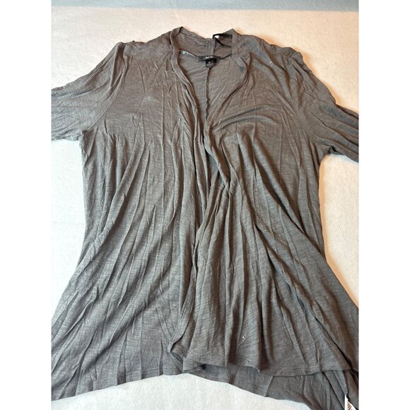 AGB Womens Cardigan Open Front Drape Hem Lightweight XL Gray - Picture 2 of 11